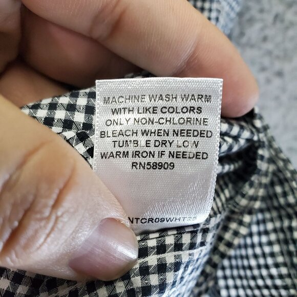 Murano Shirt Mens Size Large Black & White Checkered Button-Up Long Sleeve - Picture 4 of 9